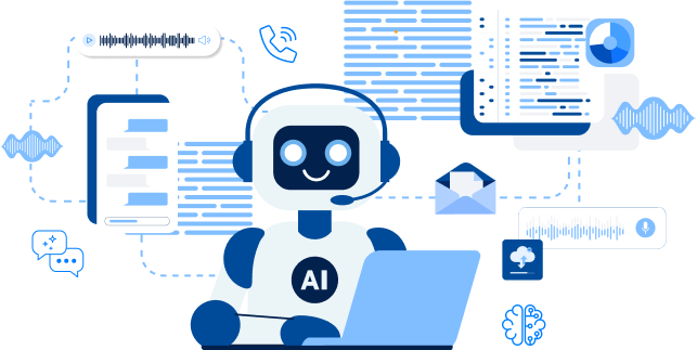 Modern Contact Center Dashboard Graphic